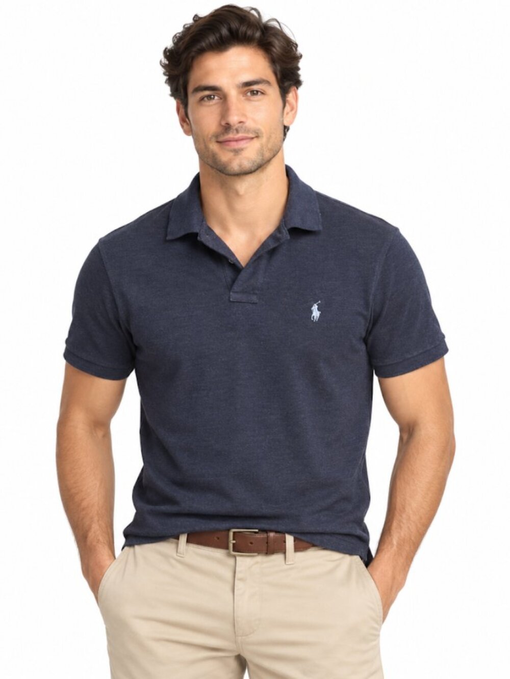 Polo Ralph Lauren Men’s Navy Blue Short Sleeve Polo Custom Slim Fit SP